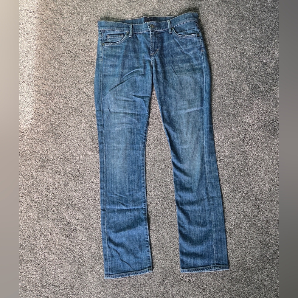 Women's Blue Straight-Leg Jeans